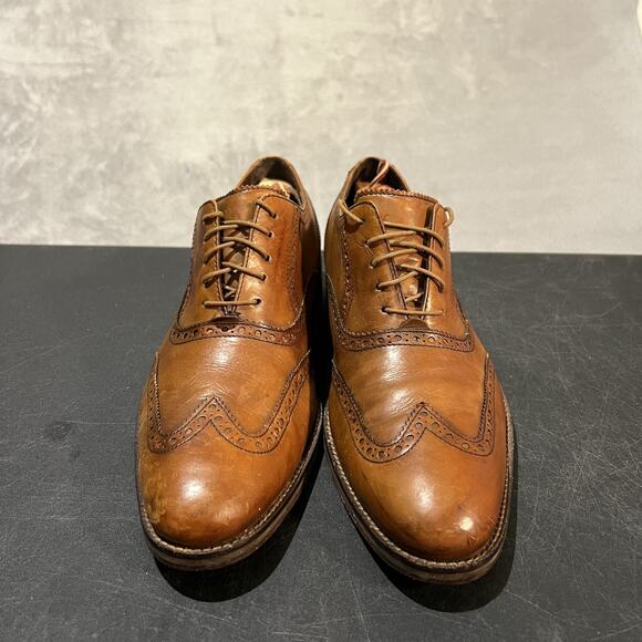 Cole Haan Shoes Mens Size 10.5 Wingtip Oxford Brogue Leather Dress Lace Up - Picture 2 of 11